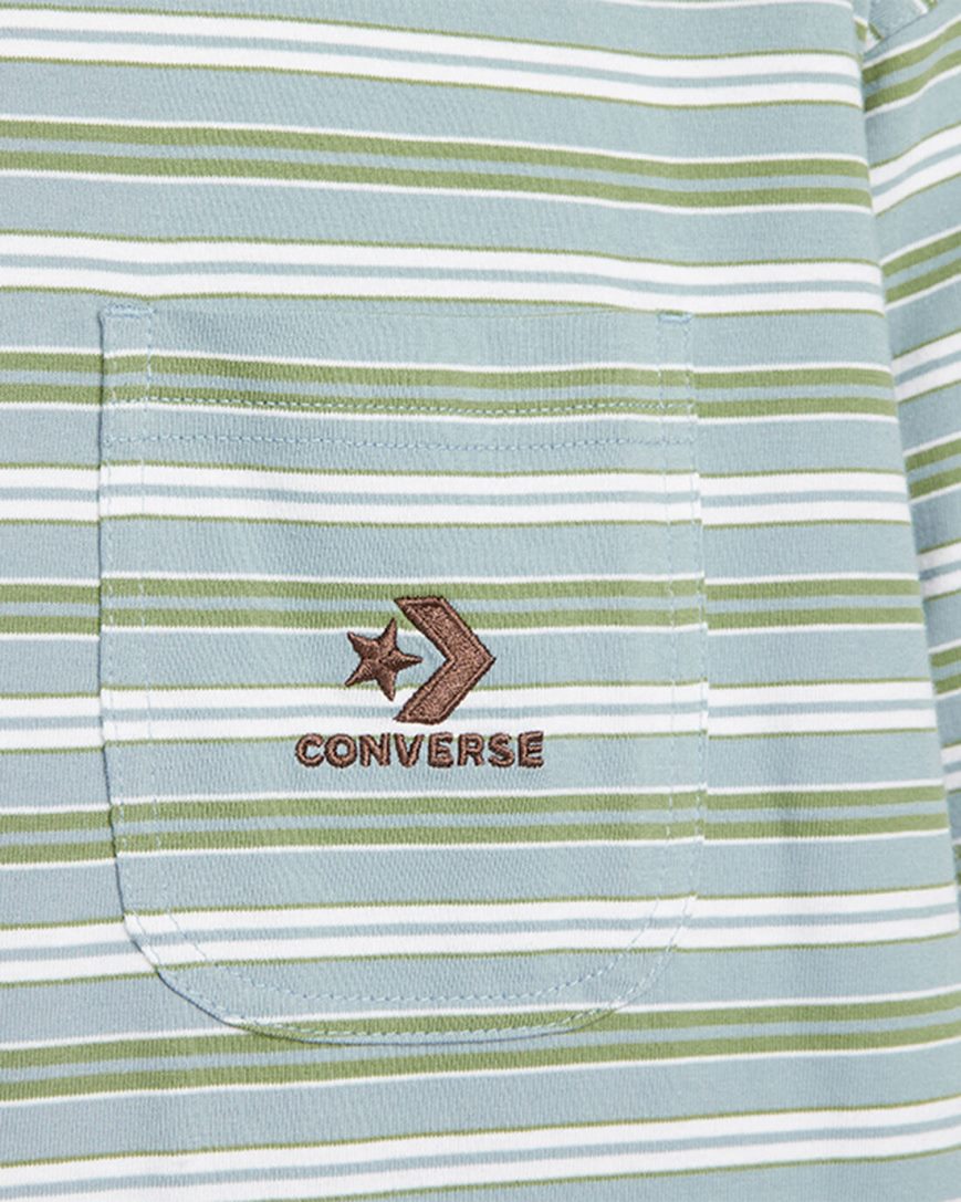 T-Shirts Barbati Converse In Dungi Star Chevron Pocket Stripes | RO XOEQY692